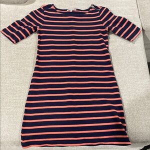 Woman’s GAP Striped Dress with Coral and Navy